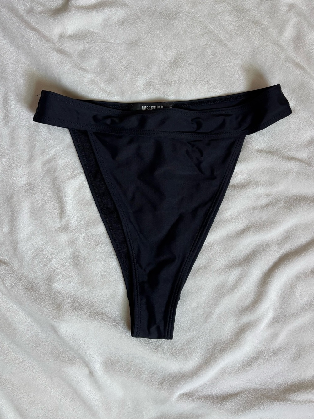 Missguided Black Super High-Cut Bikini Bottoms